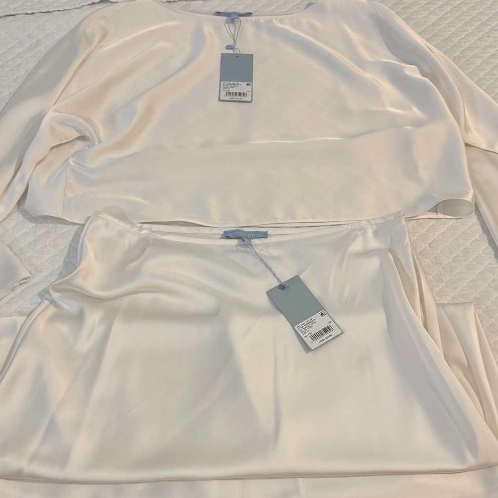 ANTONIO MELANI Cream Satin Blouse